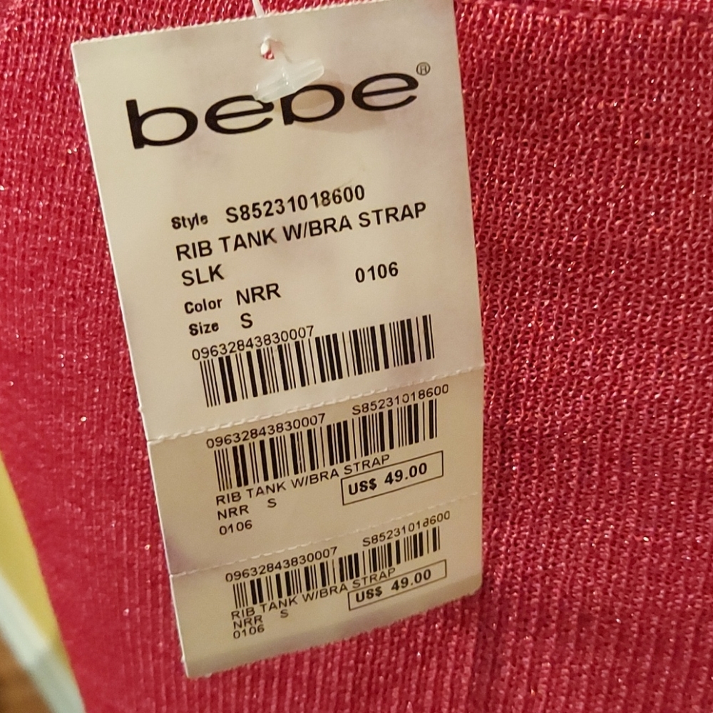 Bebe Rib Tank w/bra strap - Picture 3 of 8